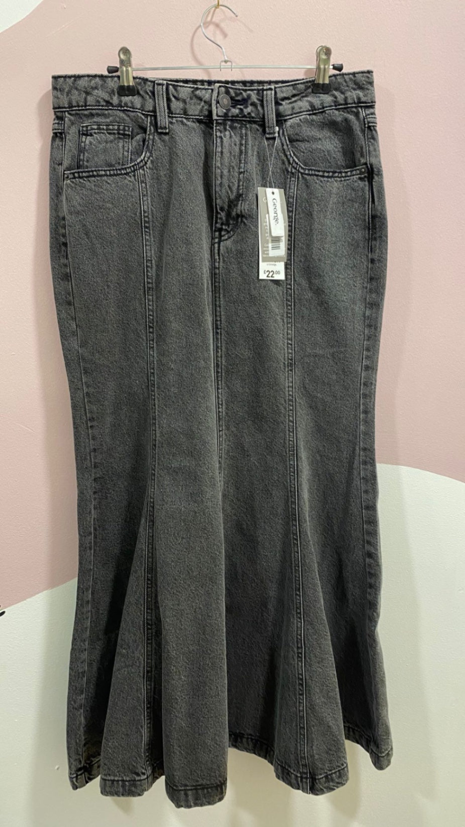 Fared Demin Skirt New