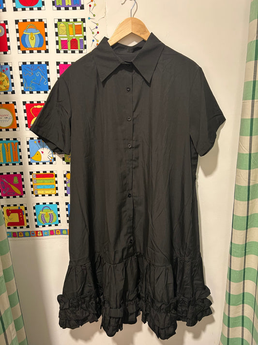 Ruffle Hem Shirt Dress
