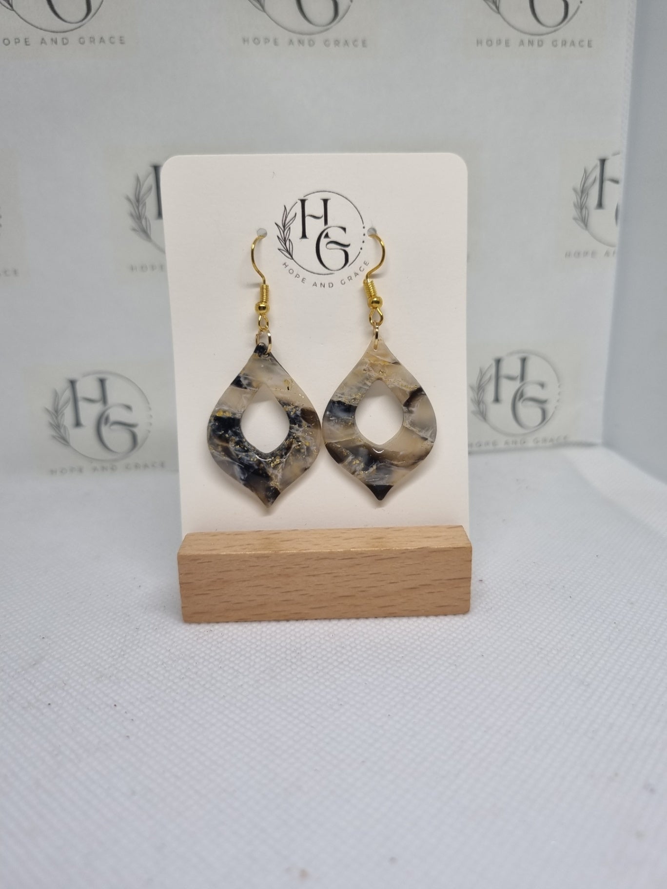 Black gem earrings