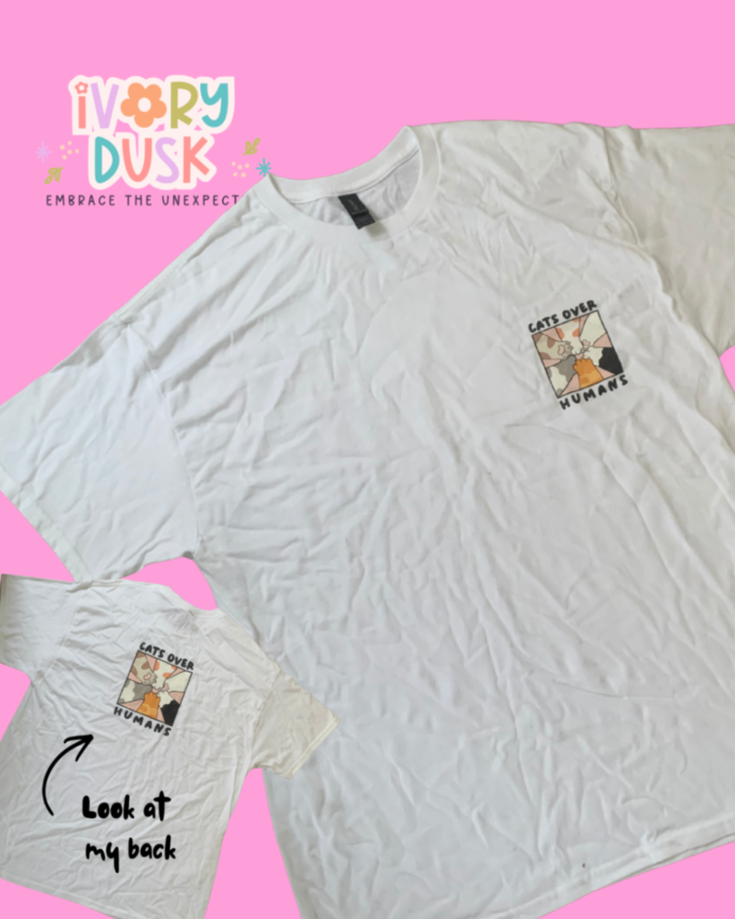 Cats over humans tshirt size XL