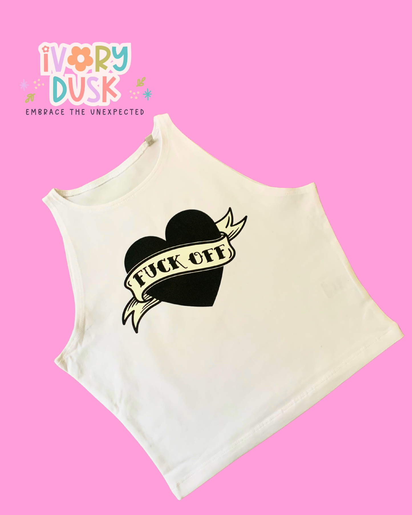 F*ck off cropped vest size M