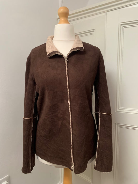 vintage brown zip up fleece