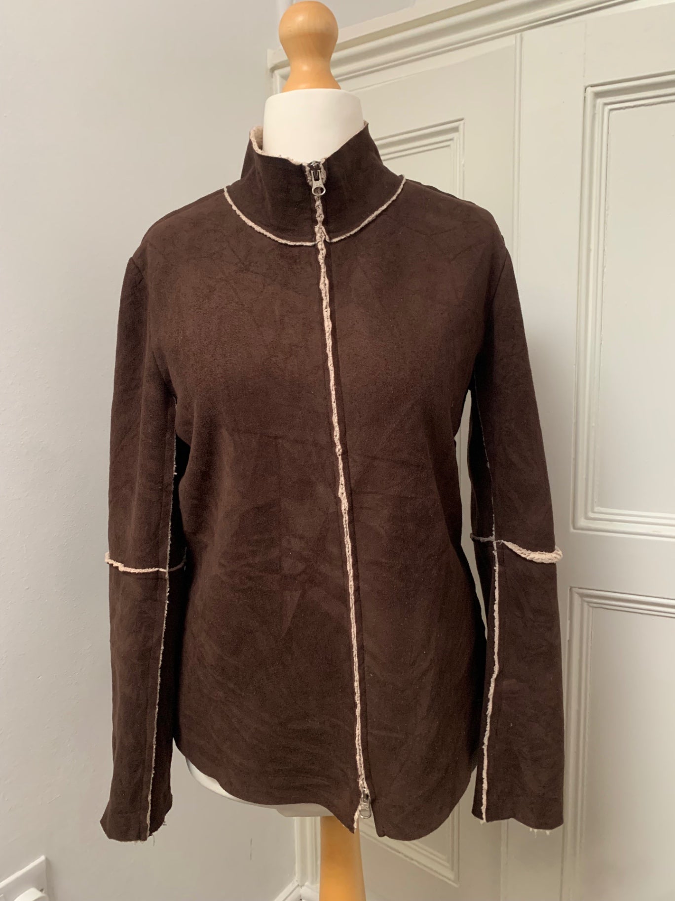 vintage brown zip up fleece