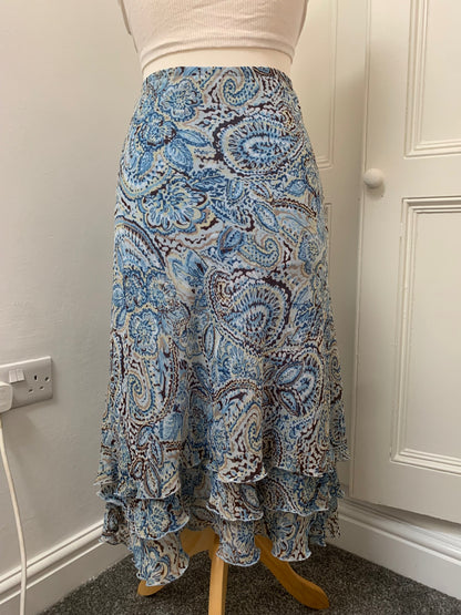 blue floral notations skirt