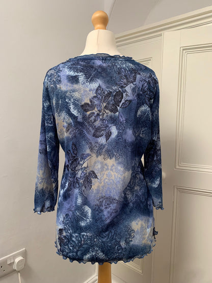whimsigoth blue floral top