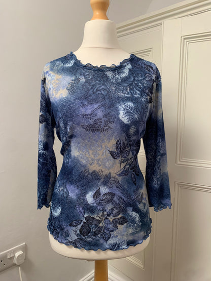 whimsigoth blue floral top
