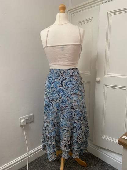 blue floral notations skirt