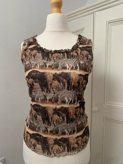 animal print graphic top
