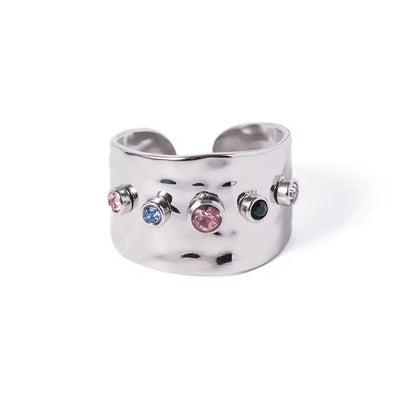 Silver Jewell stainless steel ring Size 7