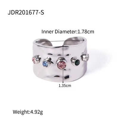 Silver Jewell stainless steel ring Size 7