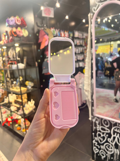 Kitty Phone Mirror with Comb