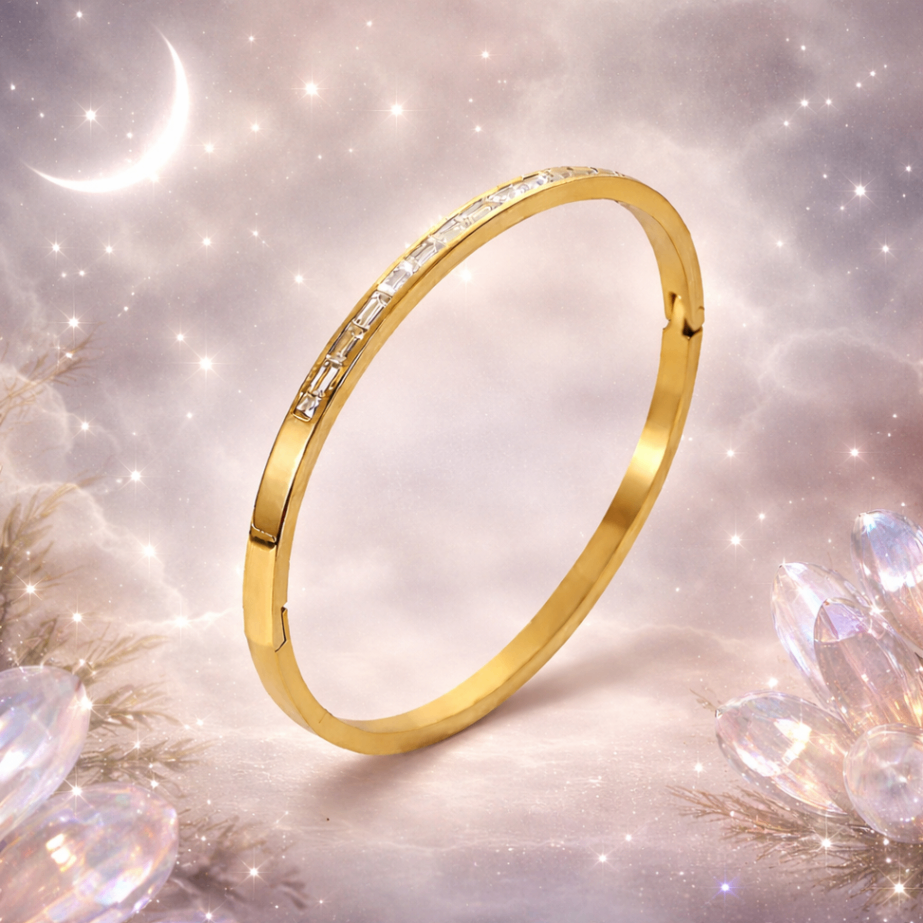 Celeste Gold Baguette Bangle