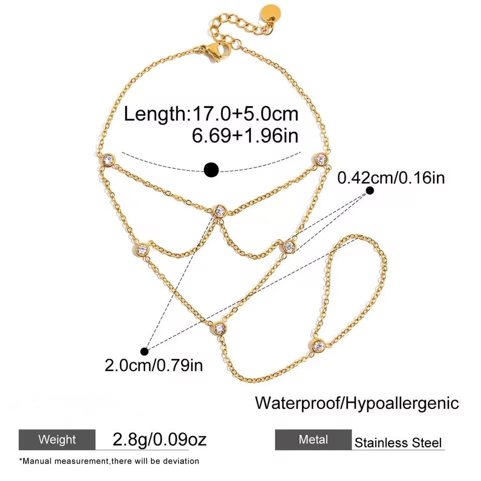 Luna Veil Hand Chain – Gold