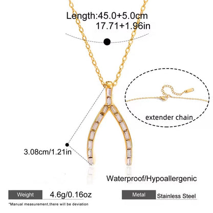 Wishbone Crystal Necklace