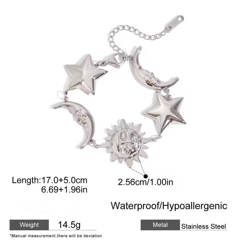 Celestial Orbit Charm Bracelet – Silver