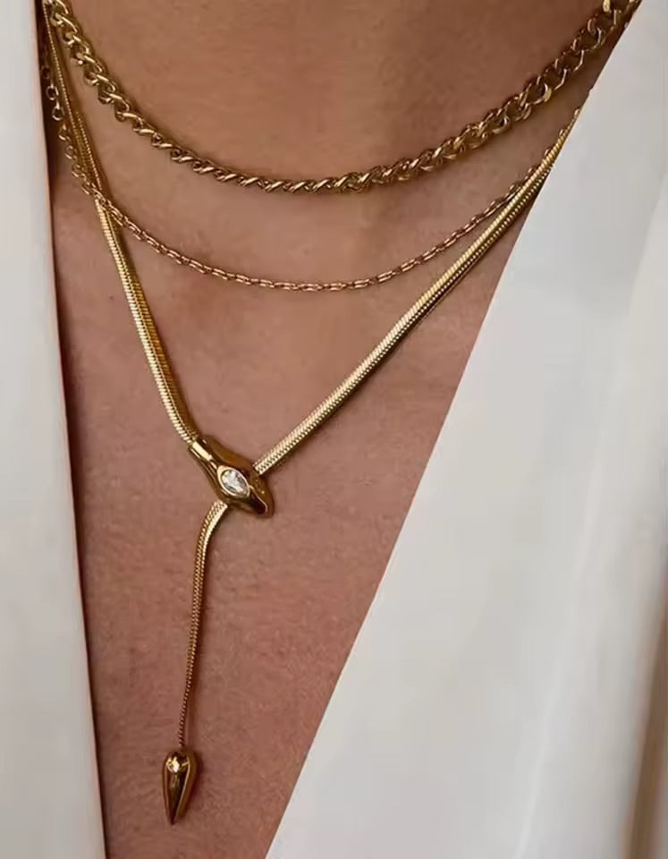 Serpent Knot Gold Necklace Gold