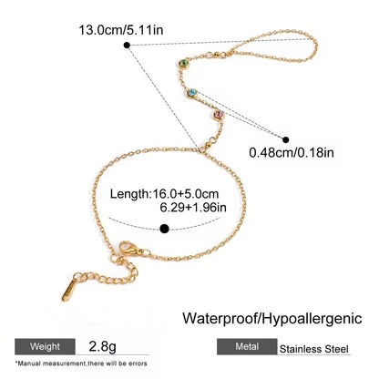 Celestial Dot Rainbow Hand Chain – Gold