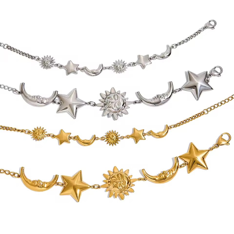 Celestial Orbit Charm Bracelet – Gold