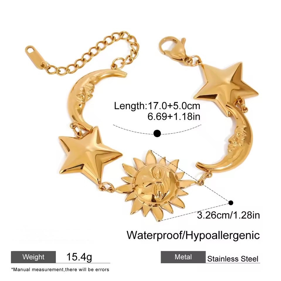 Celestial Orbit Charm Bracelet – Gold