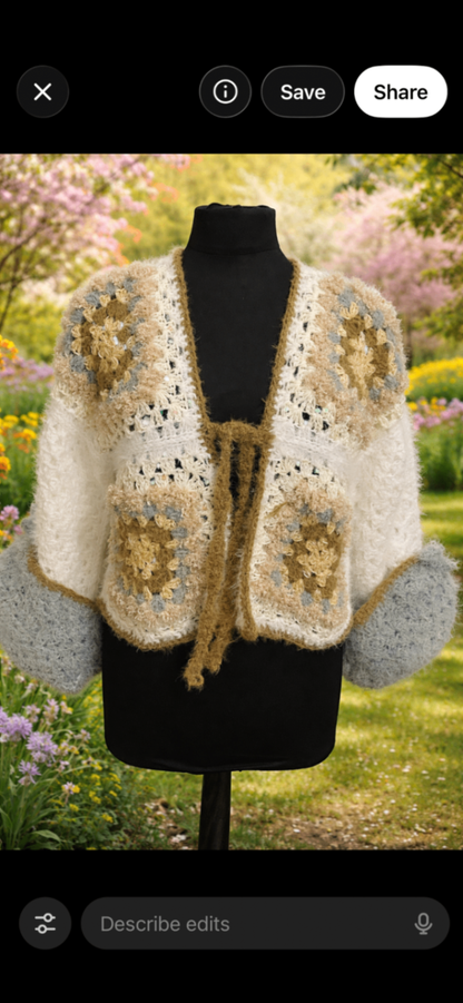Soft white green spring cardigan jacket