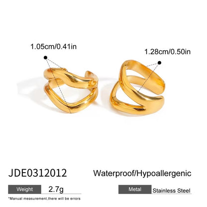 Gold Wave Duo Ear Cuffs