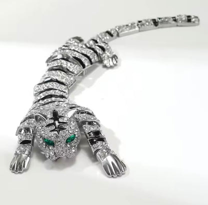 Tiger Brooch Silver