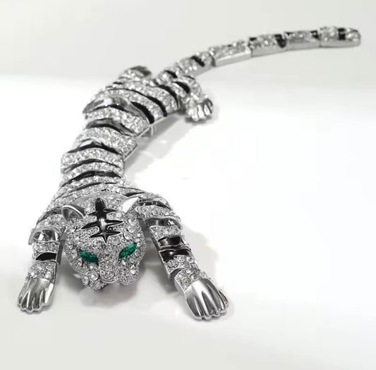 Tiger Brooch Silver