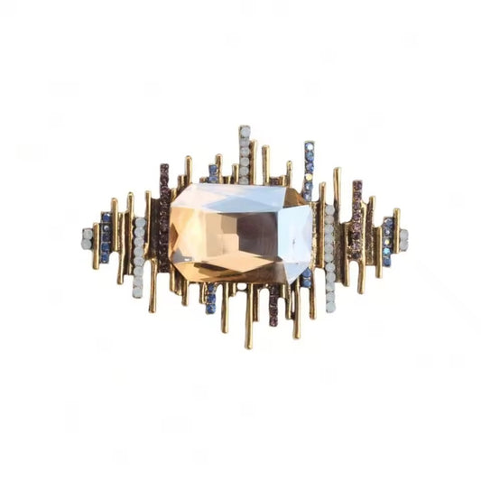 Antique Gold Jewel Statement Brooch