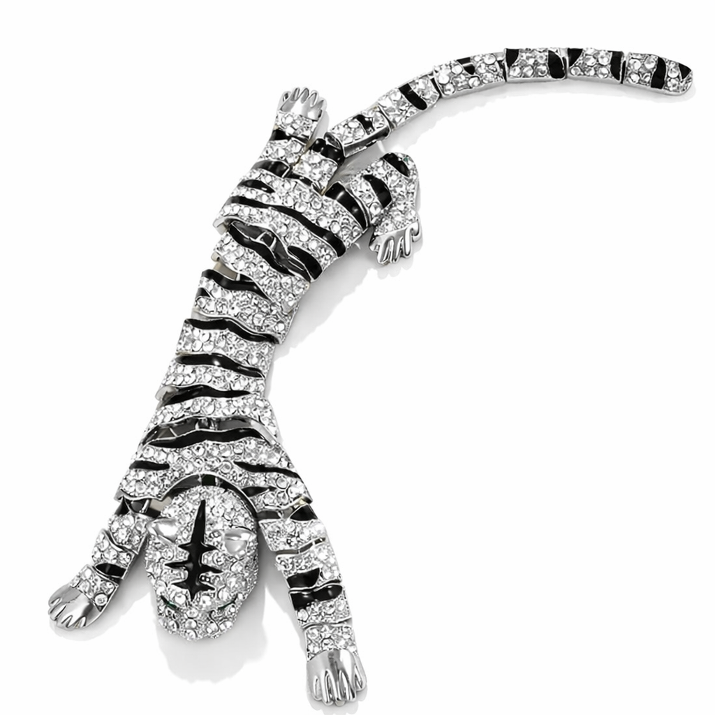 Tiger Brooch Silver
