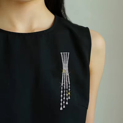 Crystal Droplet Brooch Pin