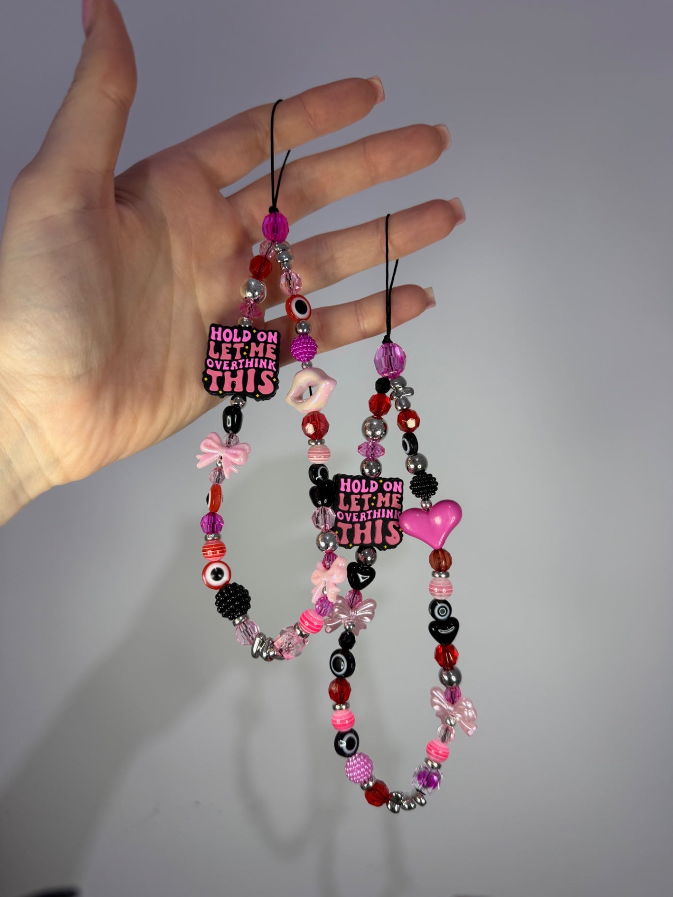 Let me overthink this phone charm - silver 