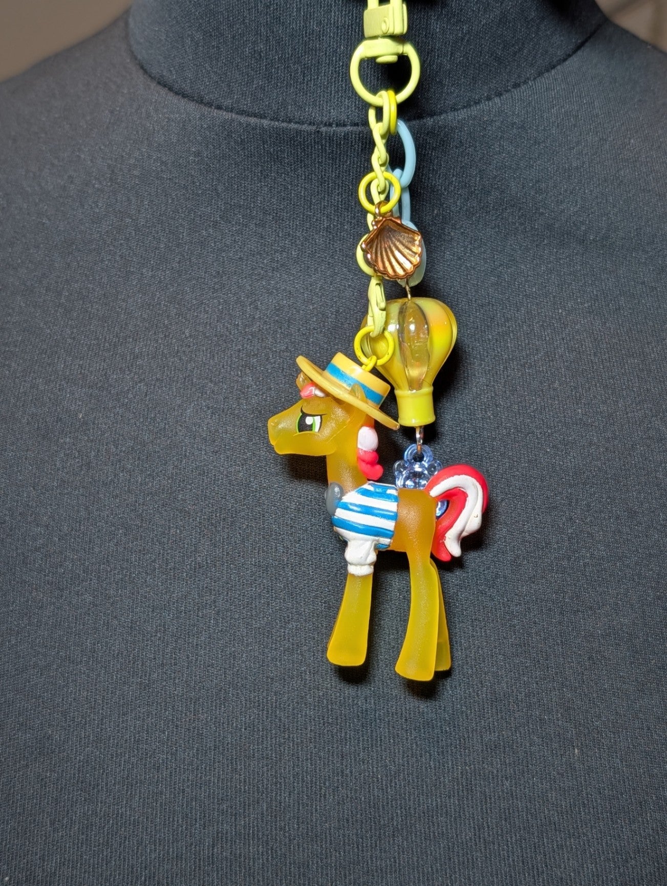 Yellow pony keychain