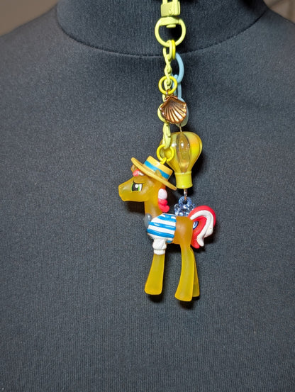 Yellow pony keychain