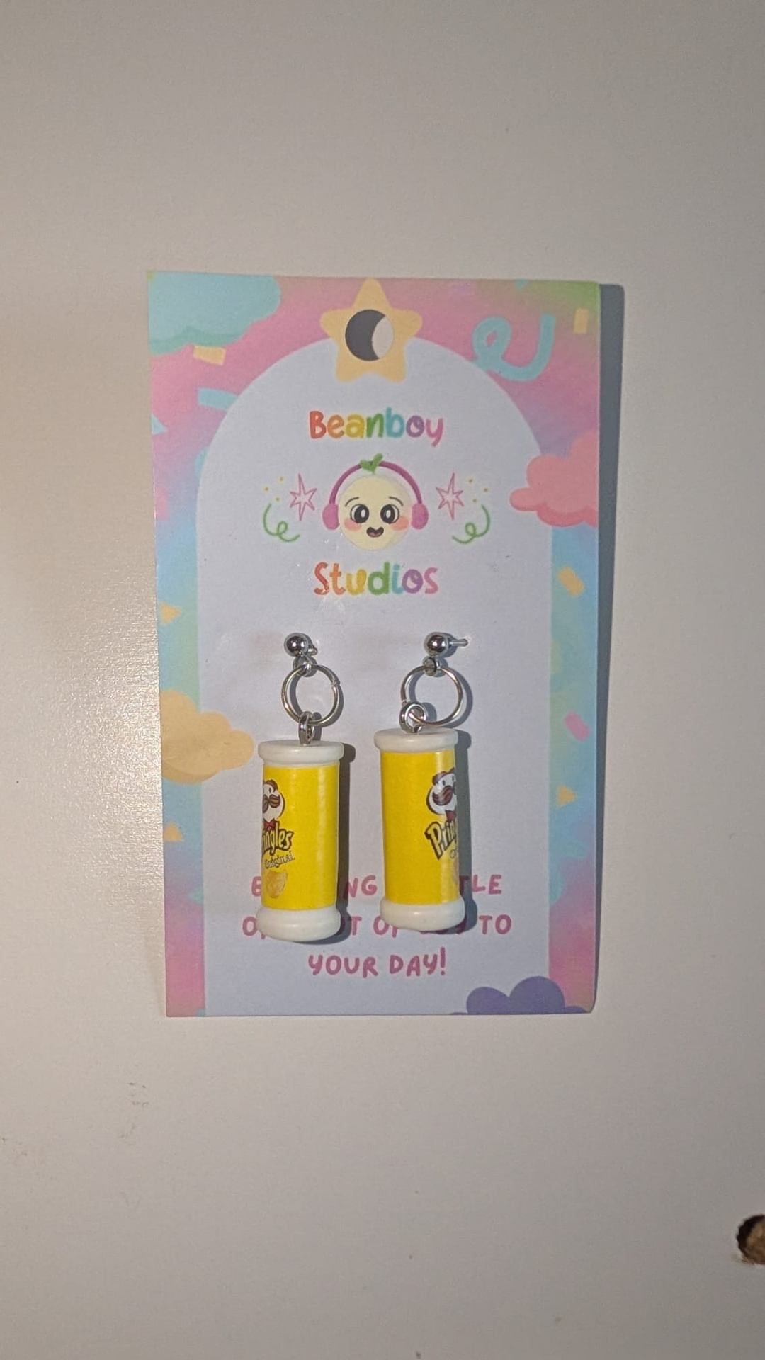 Yellow tube crisps earrings