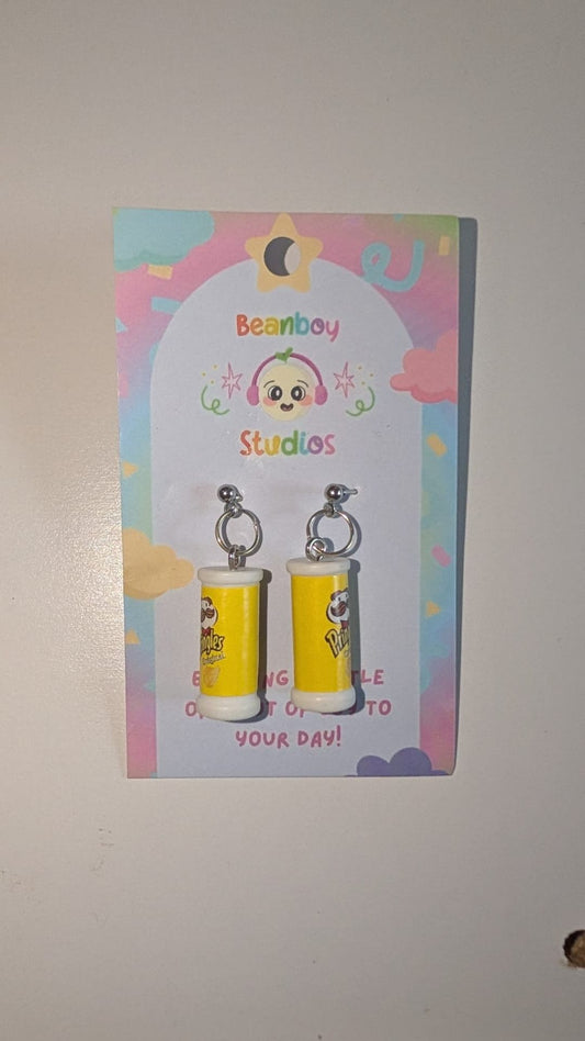 Yellow tube crisps earrings