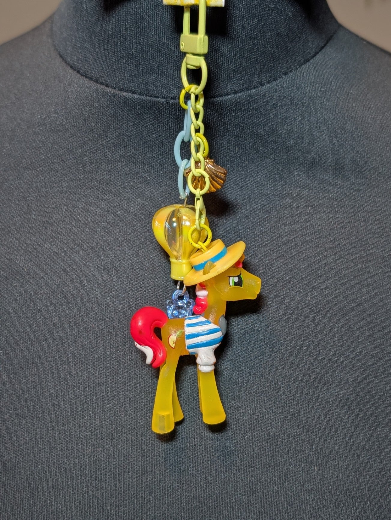 Yellow pony keychain