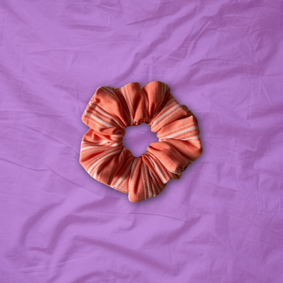 Mini Pumpkin Stripe Scrunchie