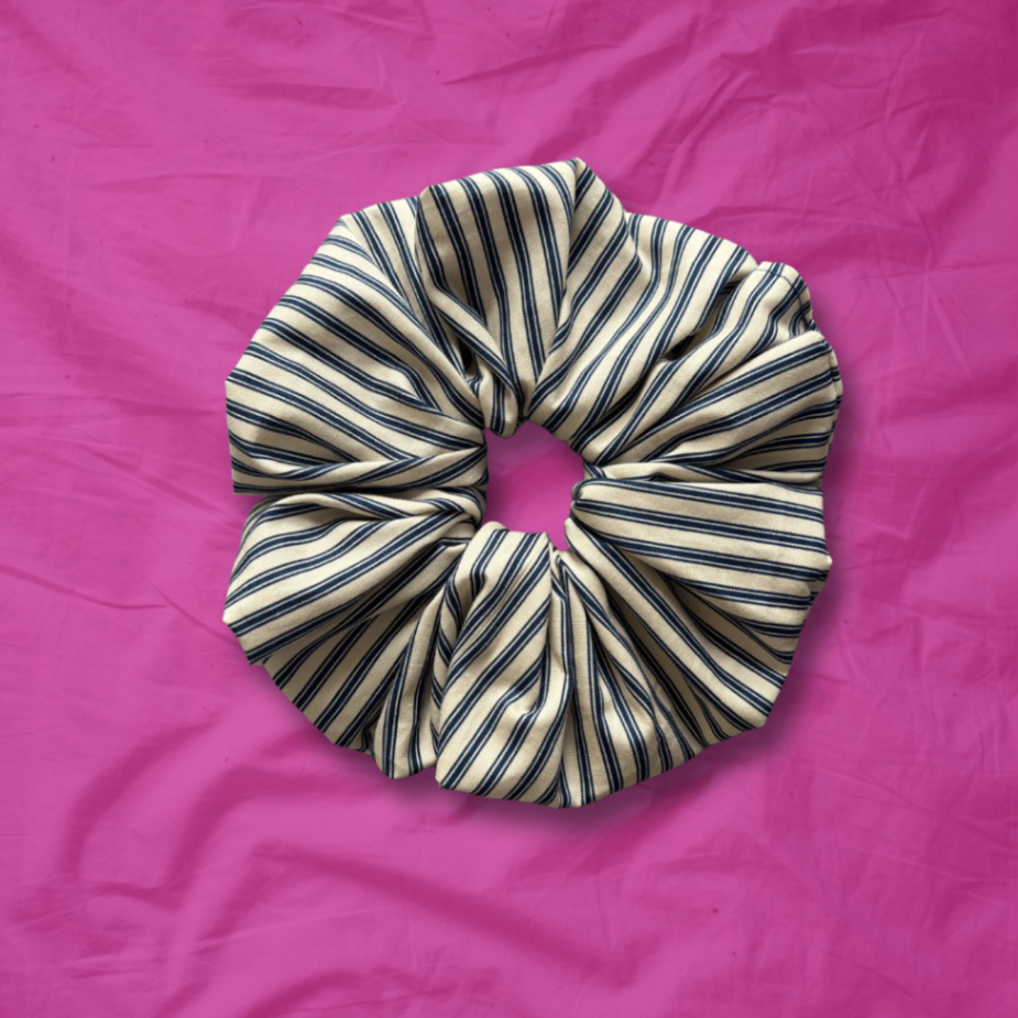 XL Navy Stripe Scrunchie