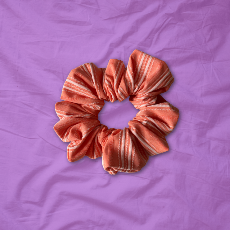 Medium Pumpkin Stripe Scrunchie