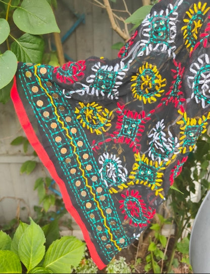 Embroidered Stevie tie top - Black - one size 