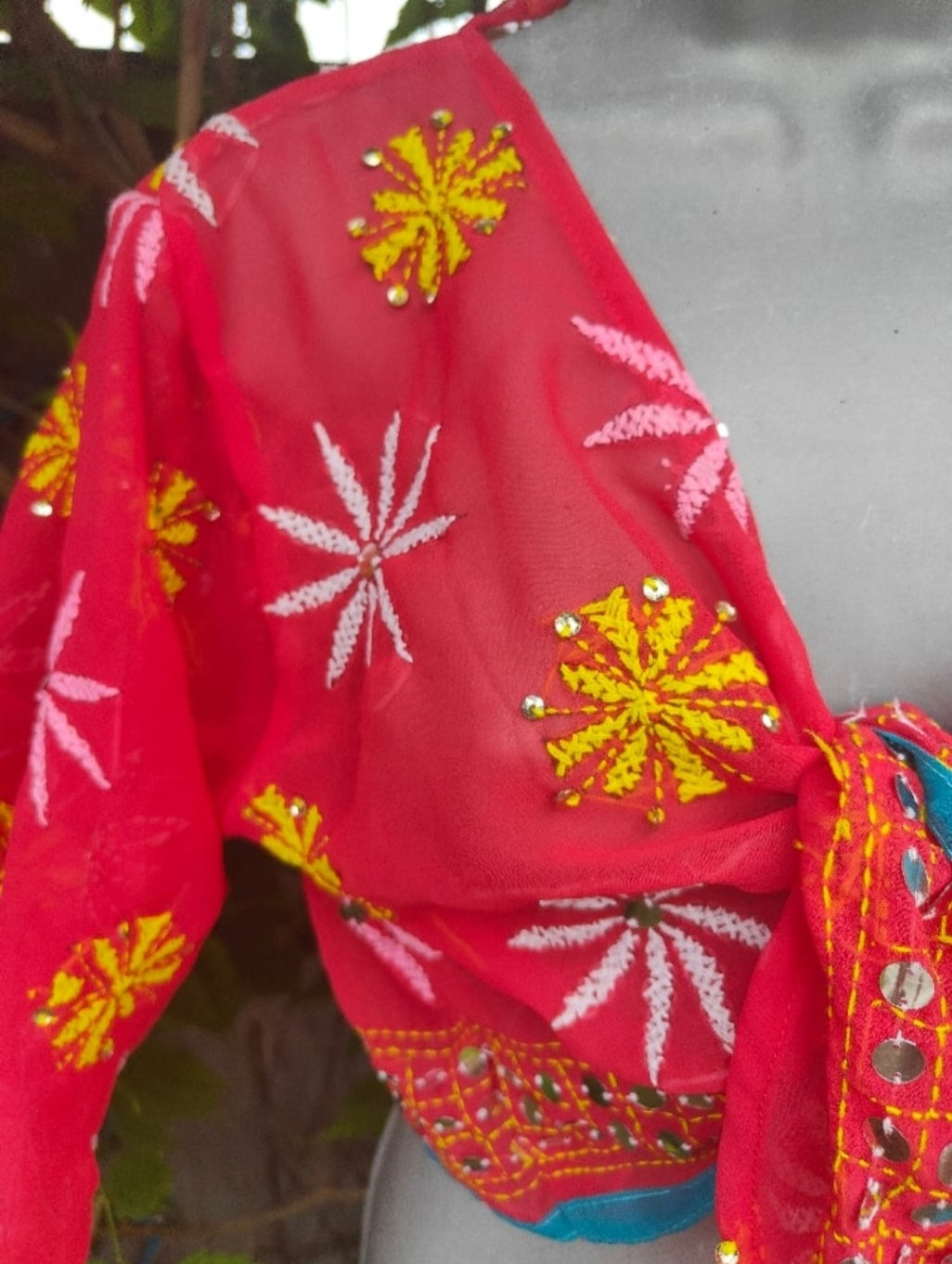 Embroidered Stevie top Red -one size 