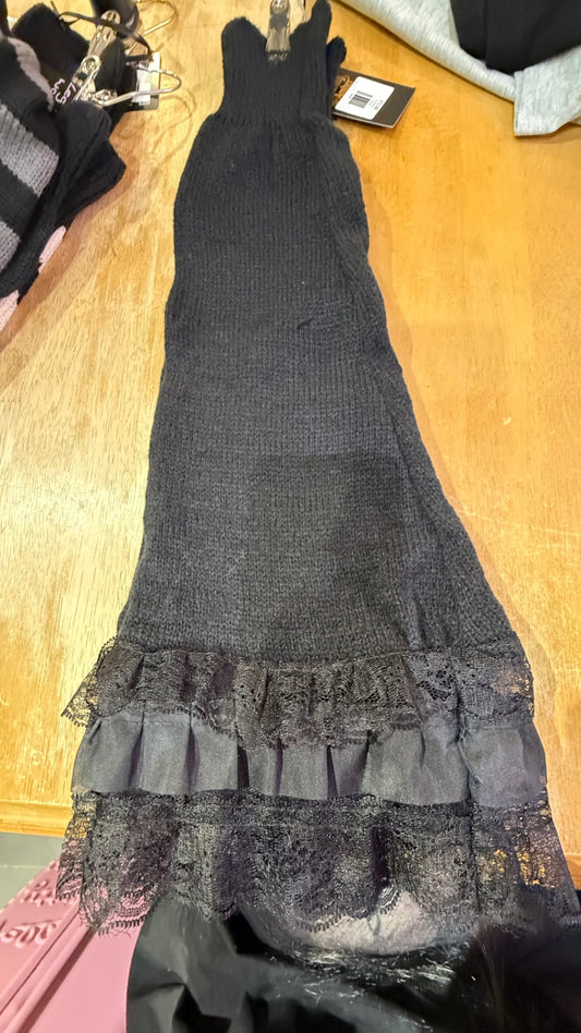 Lace trim leg warmers