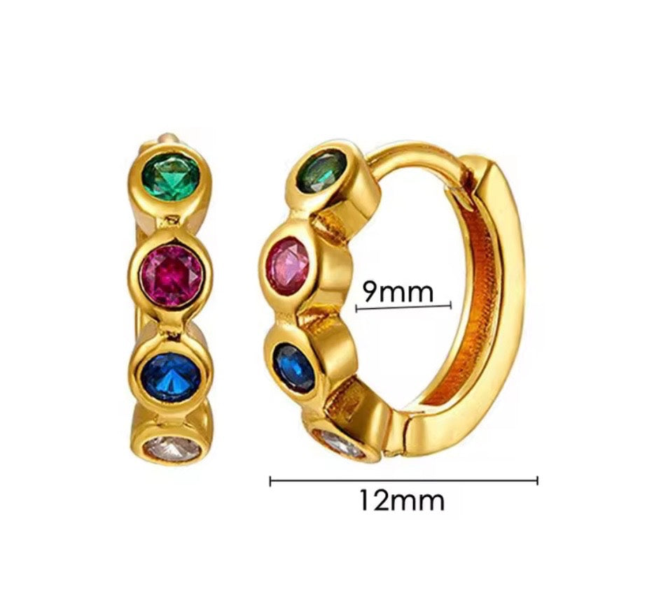 Multicoloured circular stone Huggies 