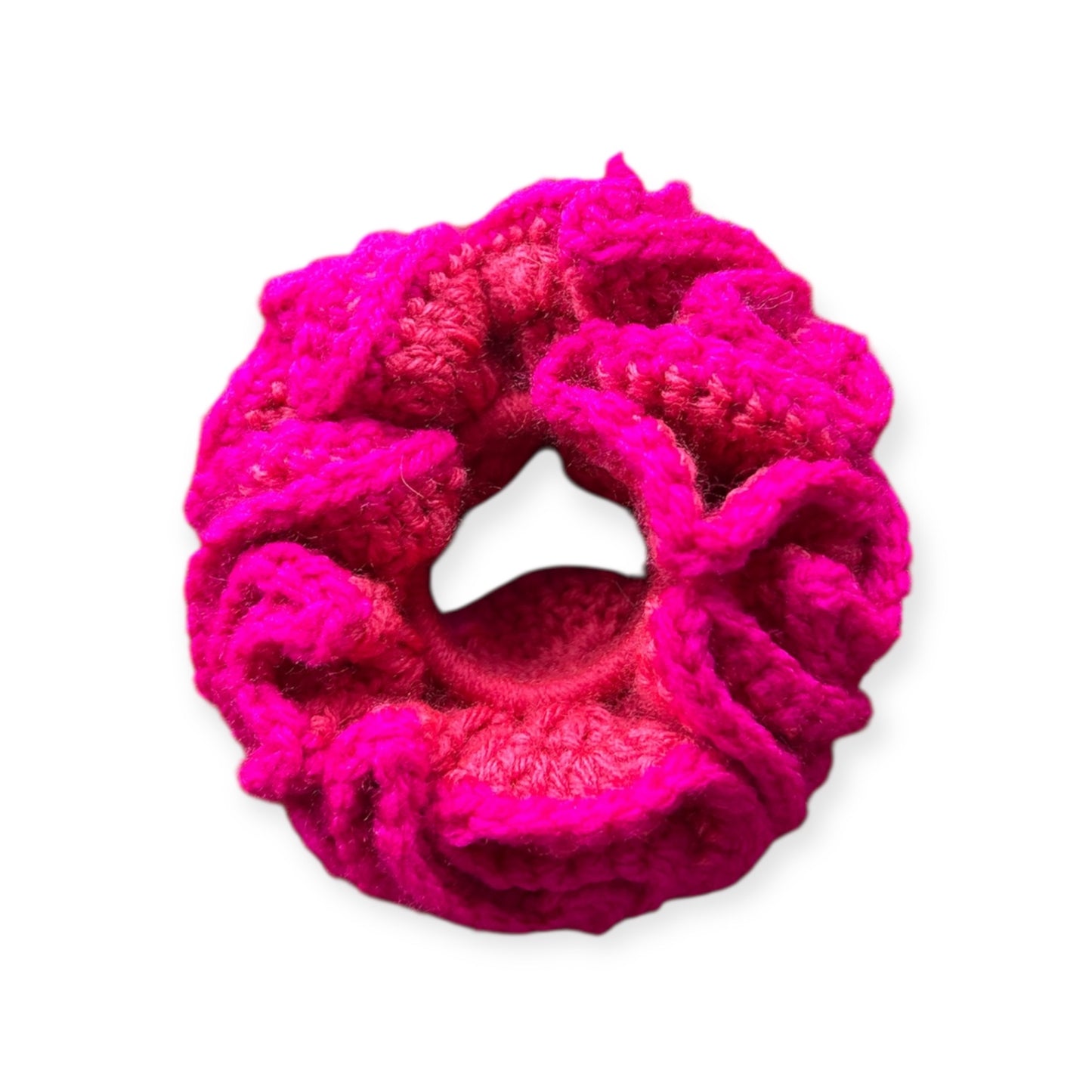 XL pink crochet scrunchie