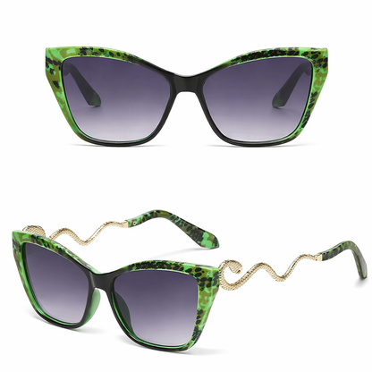 Snake Cat Eye Sunglasses Green