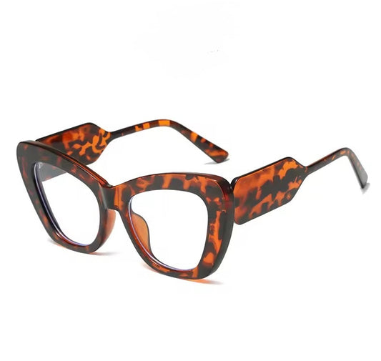 Cat Eye Oversized Anti Blue Light Glasses Tortoise 