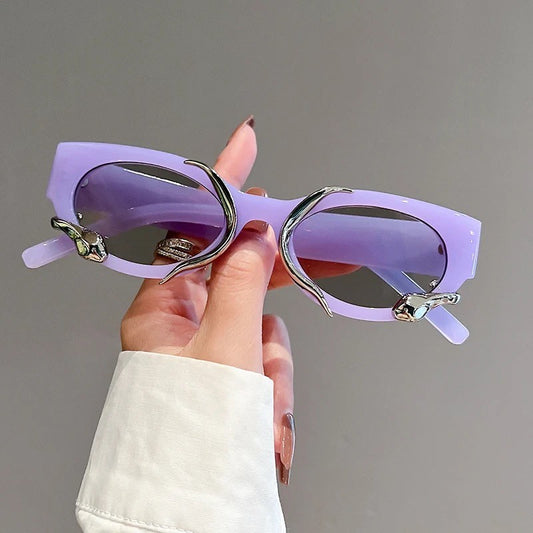 Snake Sunglasses Silver Purple