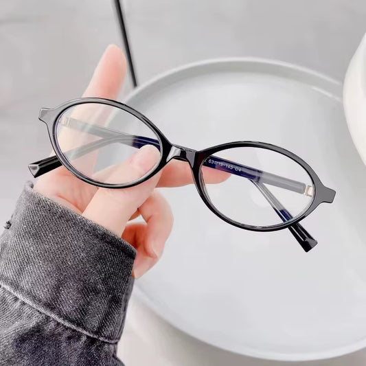 Preppy Oval Anti Blue Light Black