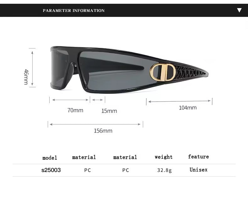 DD Wrap Around Sunglasses Black Tan