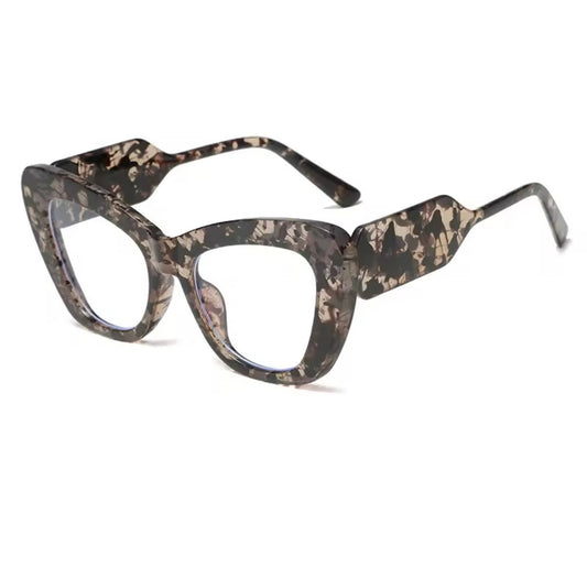 Cat Eye Oversized Anti Blue Light Glasses Grey